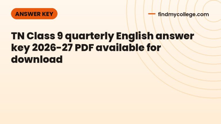 TN Class 9 quarterly English answer key 2026-27 PDF available for download