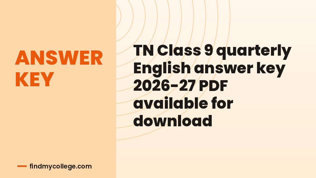 TN Class 9 quarterly English answer key 2026-27 PDF available for download