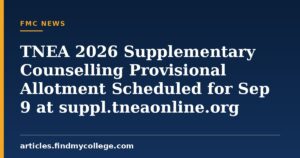 TNEA 2026 Supplementary Counselling Provisional Allotment Scheduled for Sep 9 at suppl.tneaonline.org