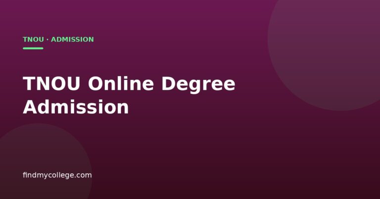 TNOU Online Degree Admission