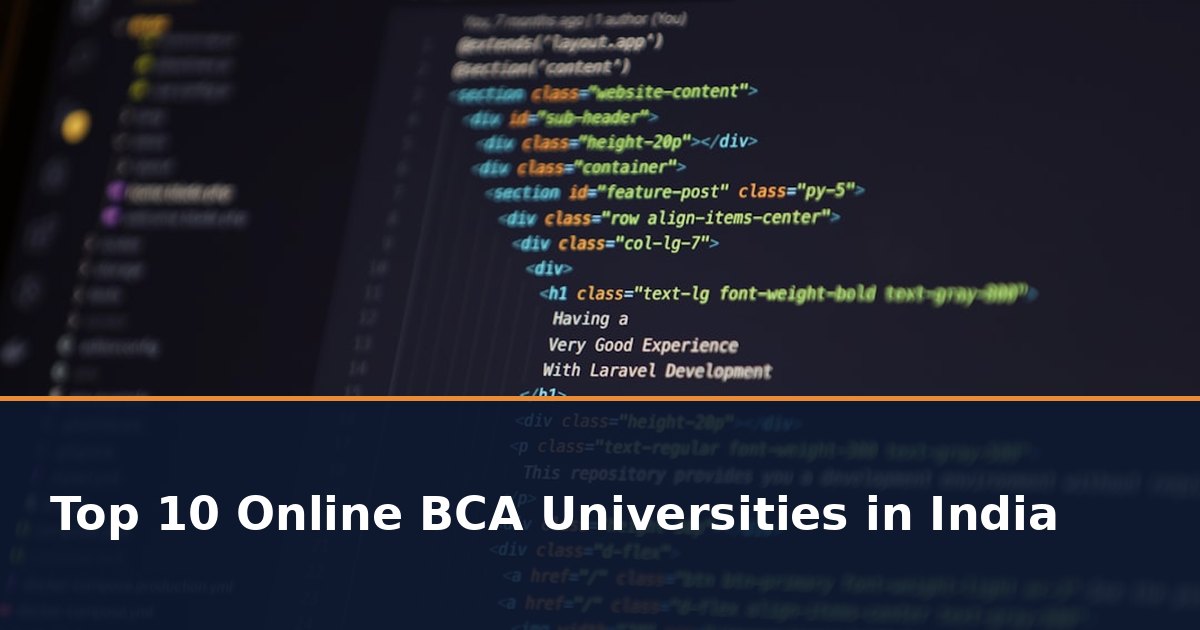 Top 10 Online BCA Universities in India 2026: UGC Approved List with Fees