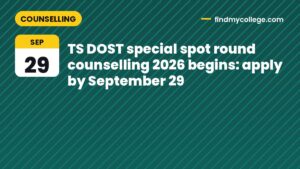 TS DOST special spot round counselling 2026 begins: apply by September 29
