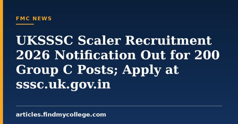 UKSSSC Scaler Recruitment 2026 Notification Out for 200 Group C Posts; Apply at sssc.uk.gov.in