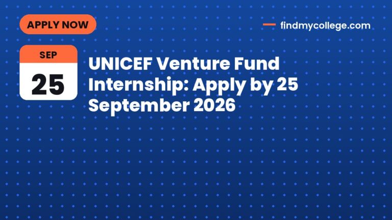 UNICEF Venture Fund Internship: Apply by 25 September 2026