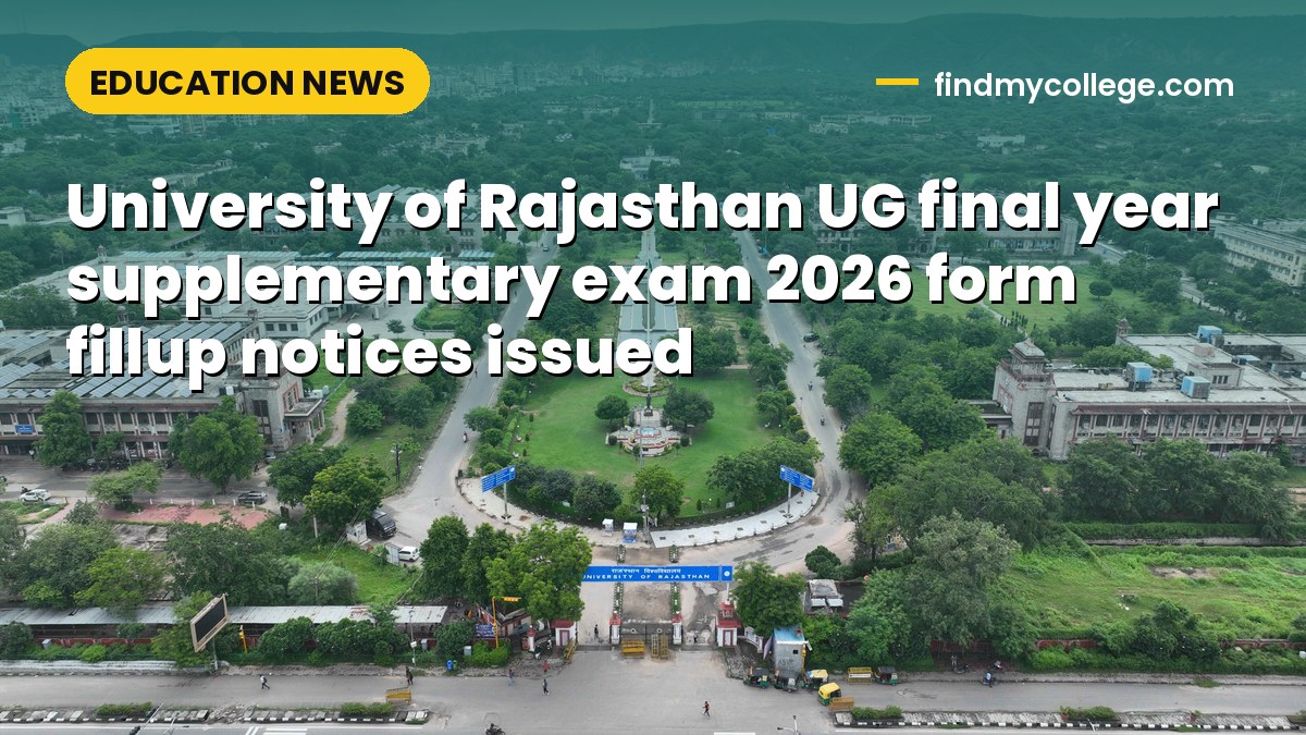 University of Rajasthan UG final year supplementary exam 2026 form fillup notices issued