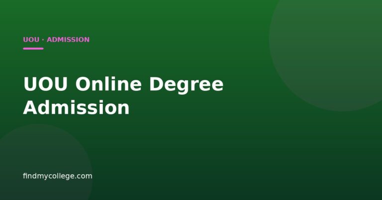 UOU Online Degree Admission