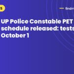UP Police Constable PET 2025 schedule released: tests begin October 1