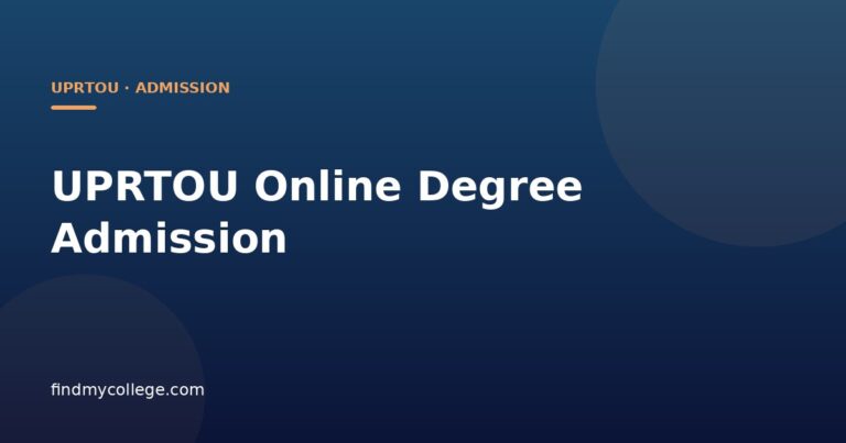 UPRTOU Online Degree Admission