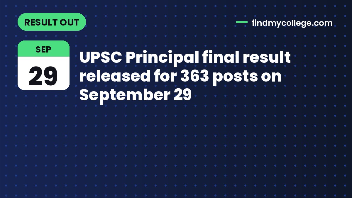 UPSC Principal final result released for 363 posts on September 29