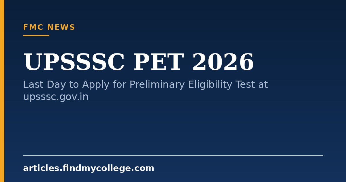 UPSSSC PET 2026: Last Day to Apply for Preliminary Eligibility Test at upsssc.gov.in