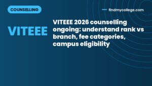 VITEEE 2026 counselling ongoing: understand rank vs branch, fee categories, campus eligibility