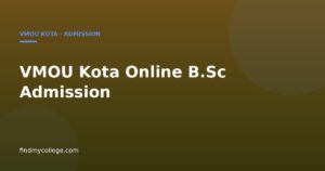 VMOU Kota Online B.Sc Admission