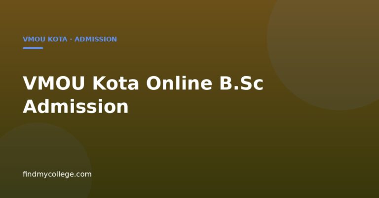 VMOU Kota Online B.Sc Admission