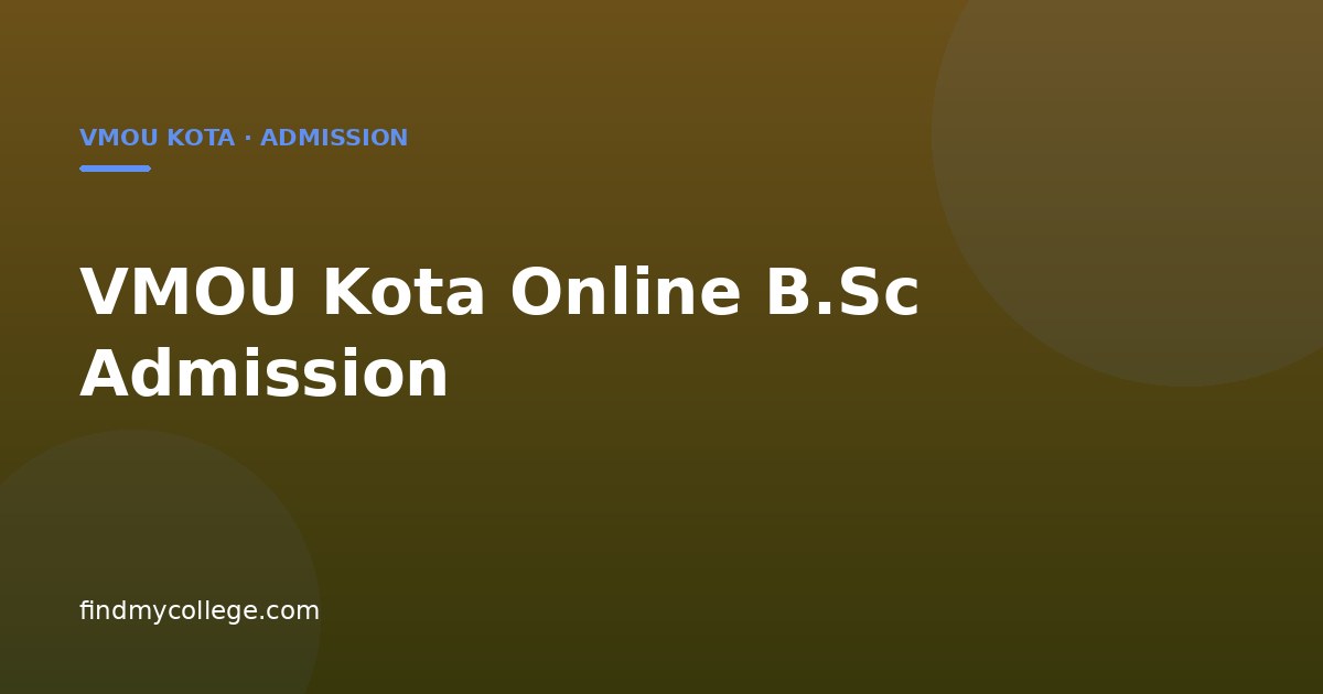 VMOU Kota Online B.Sc Admission