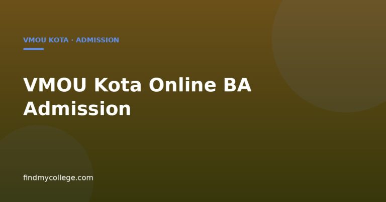 VMOU Kota Online BA Admission
