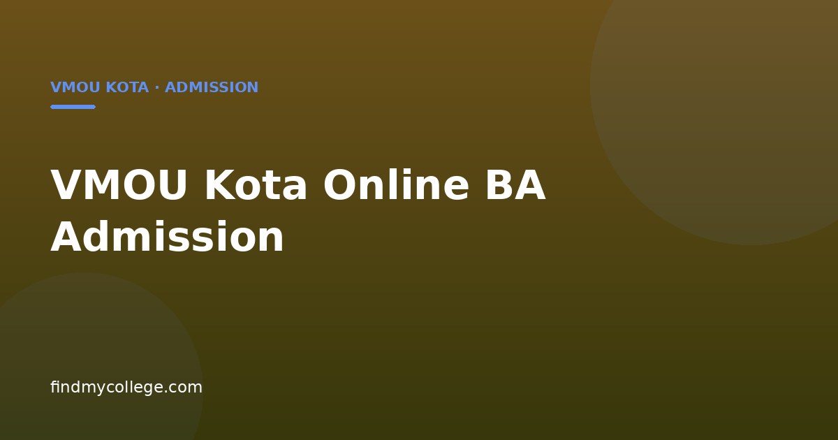 VMOU Kota Online BA Admission