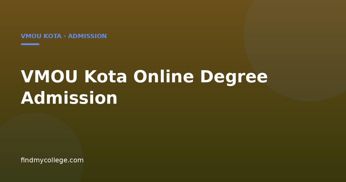 VMOU Kota Online Degree Admission