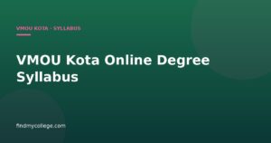 VMOU Kota Online Degree Syllabus