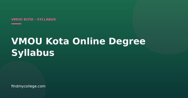 VMOU Kota Online Degree Syllabus
