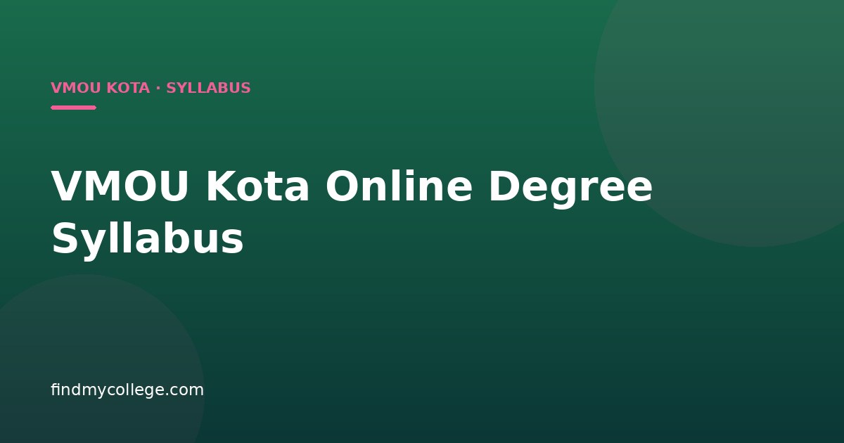 VMOU Kota Online Degree Syllabus