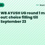 WB AYUSH UG round 1 merit list out: choice filling till September 23