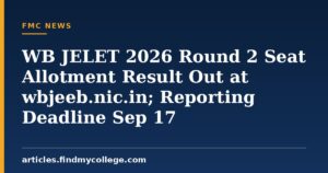 WB JELET 2026 Round 2 Seat Allotment Result Out at wbjeeb.nic.in; Reporting Deadline Sep 17