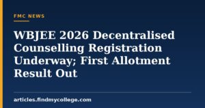 WBJEE 2026 Decentralised Counselling Registration Underway; First Allotment Result Out