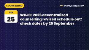 WBJEE 2026 decentralised counselling revised schedule out: check dates by 25 September