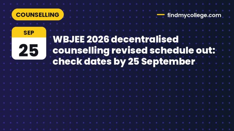 WBJEE 2026 decentralised counselling revised schedule out: check dates by 25 September