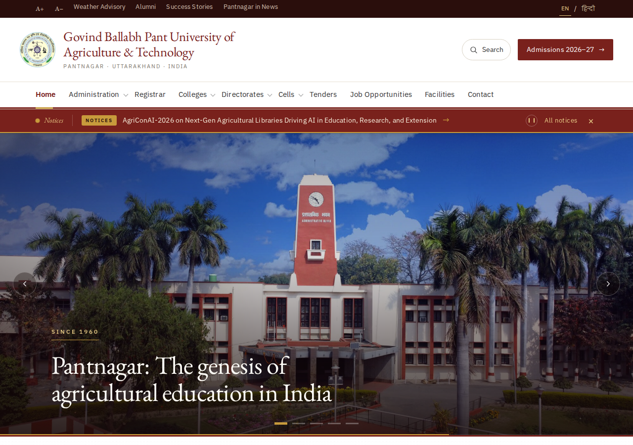 www.gbpuat.ac.in homepage
