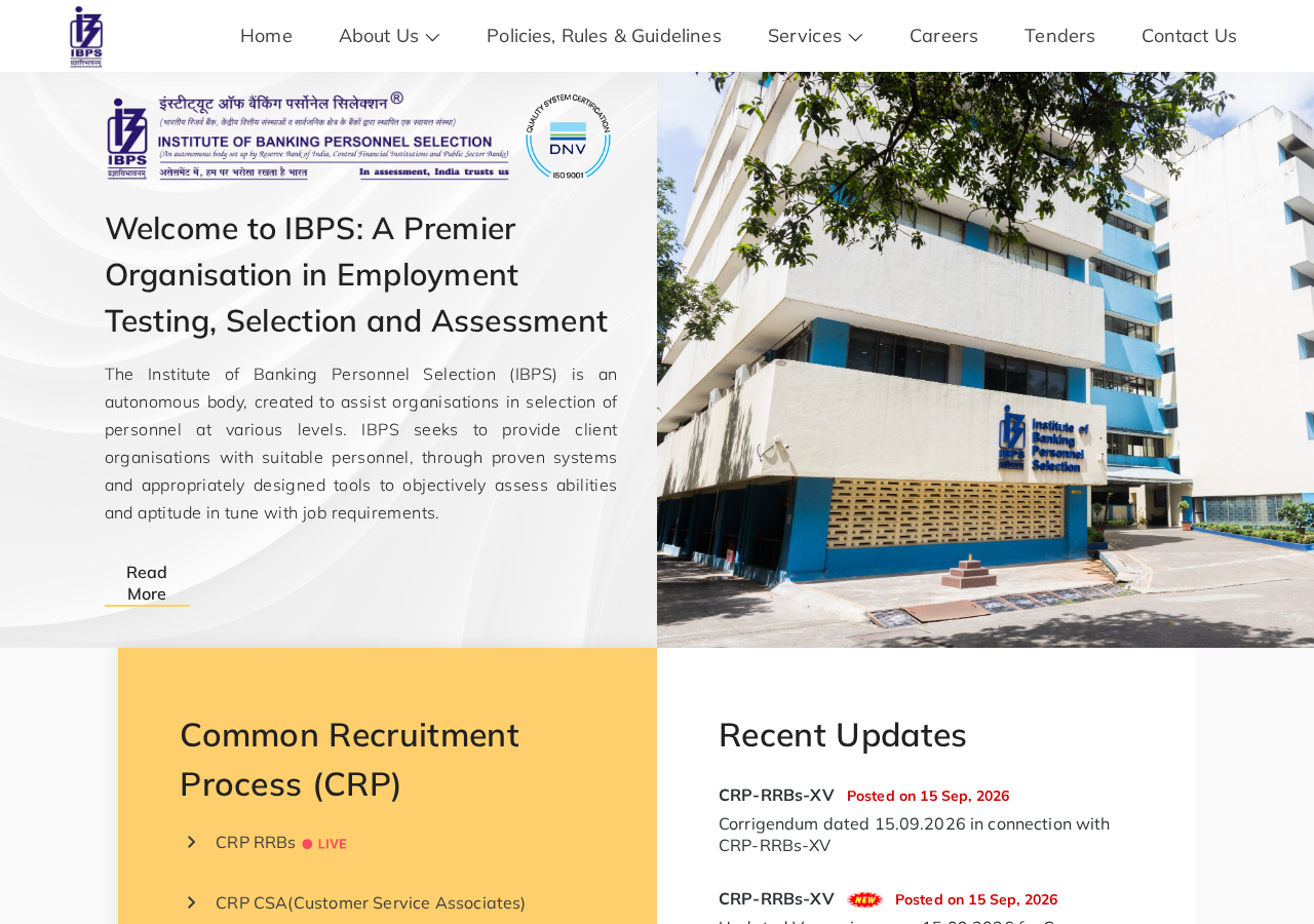 www.ibps.in homepage
