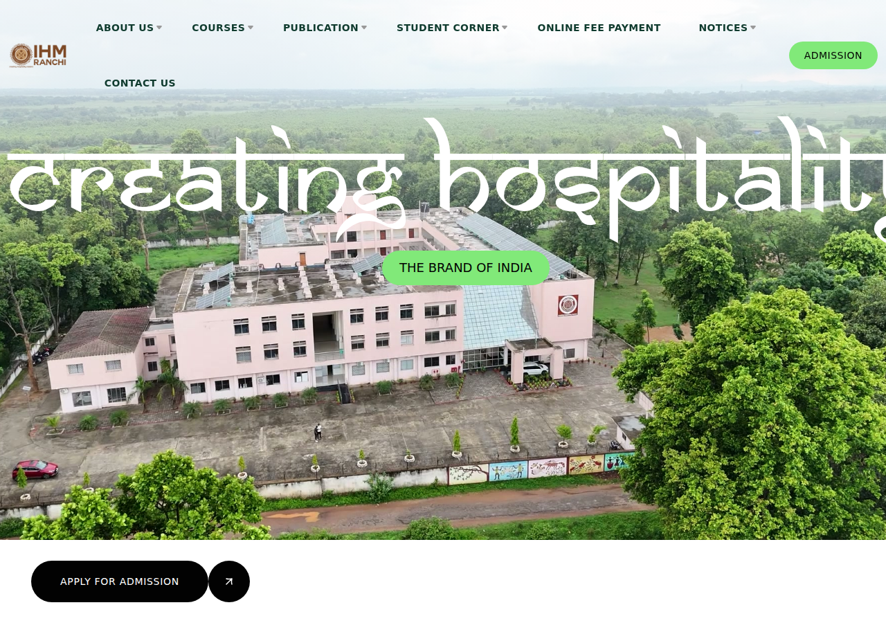 www.ihmranchi.in homepage