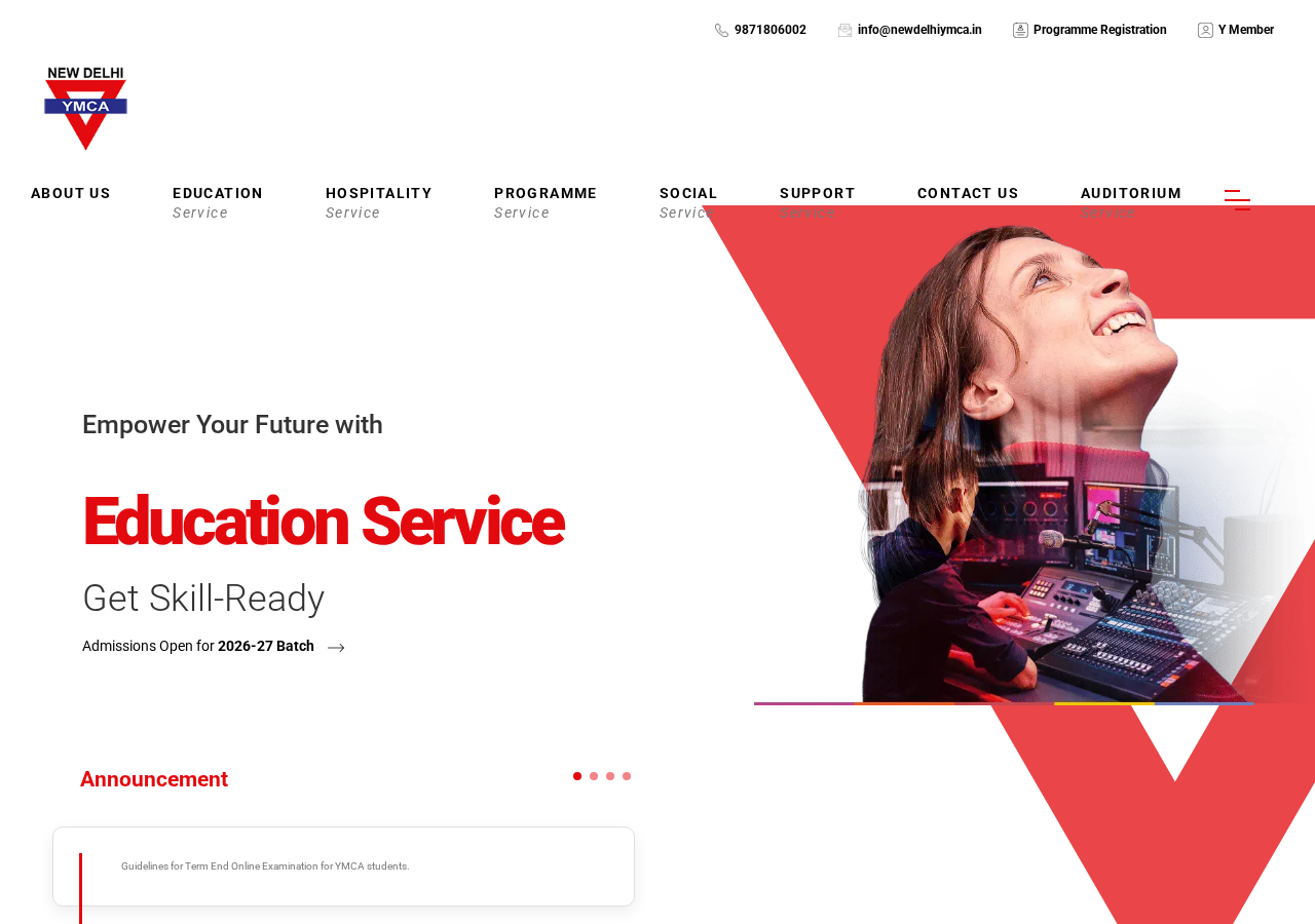 www.newdelhiymca.in homepage