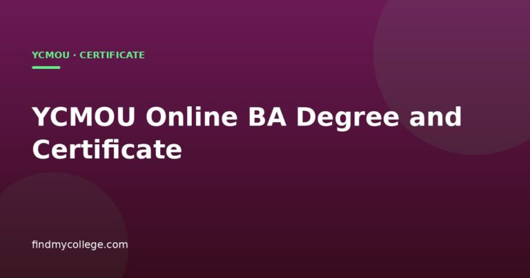 YCMOU Online BA Degree and Certificate