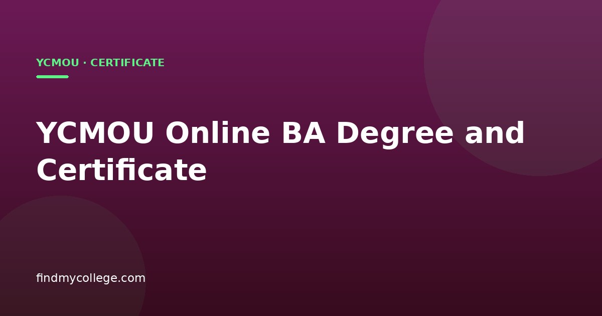 YCMOU Online BA Degree and Certificate