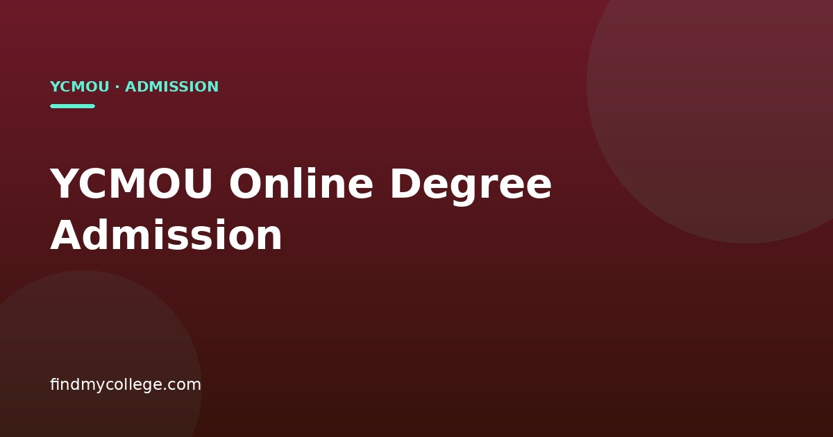 YCMOU Online Degree Admission