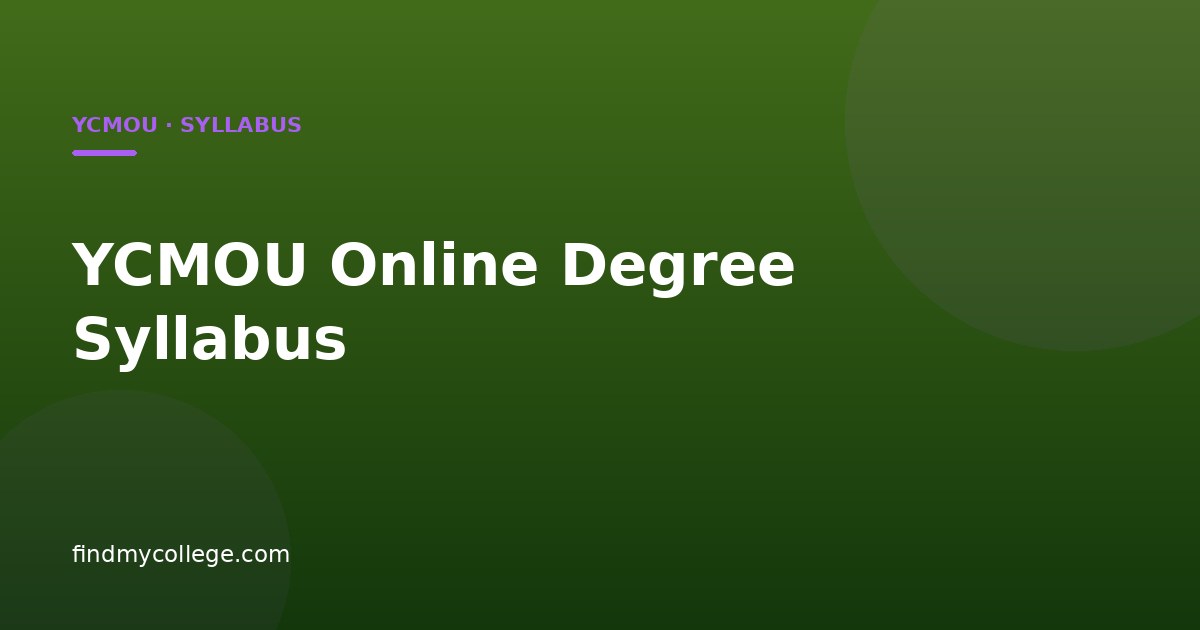 YCMOU Online Degree Syllabus