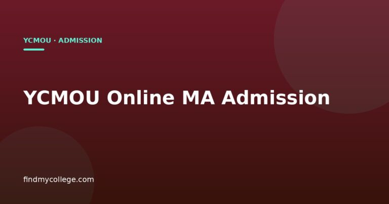 YCMOU Online MA Admission