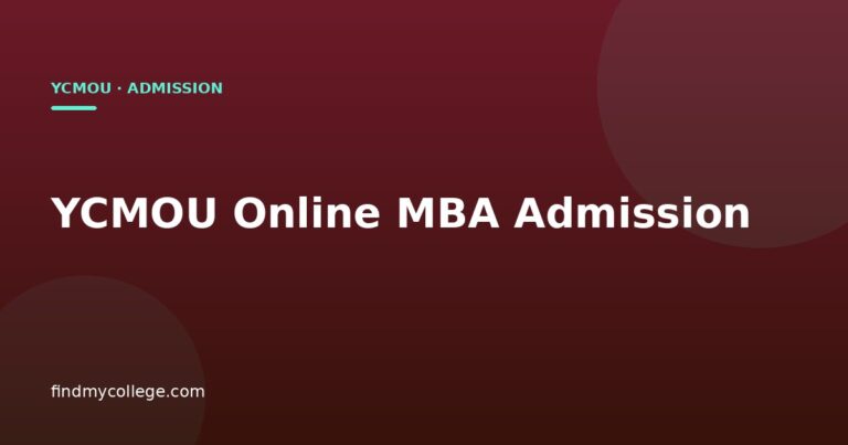 YCMOU Online MBA Admission