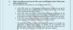 Official difference explained in the IGNOU Prospectus