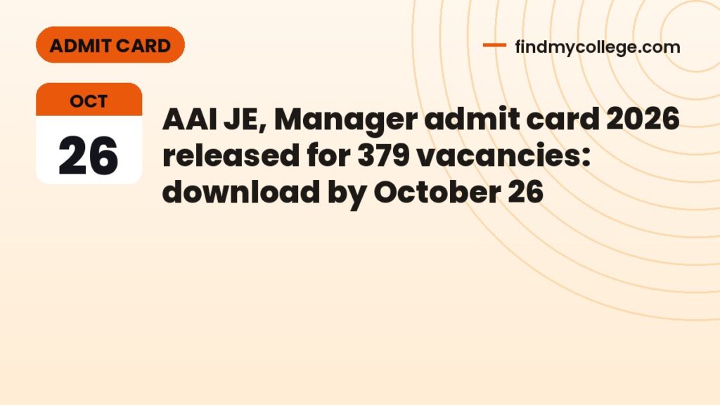 Resort Manager Animation AAI JE, Manager admit card 2026 released for 379 vacancies: download by ...
