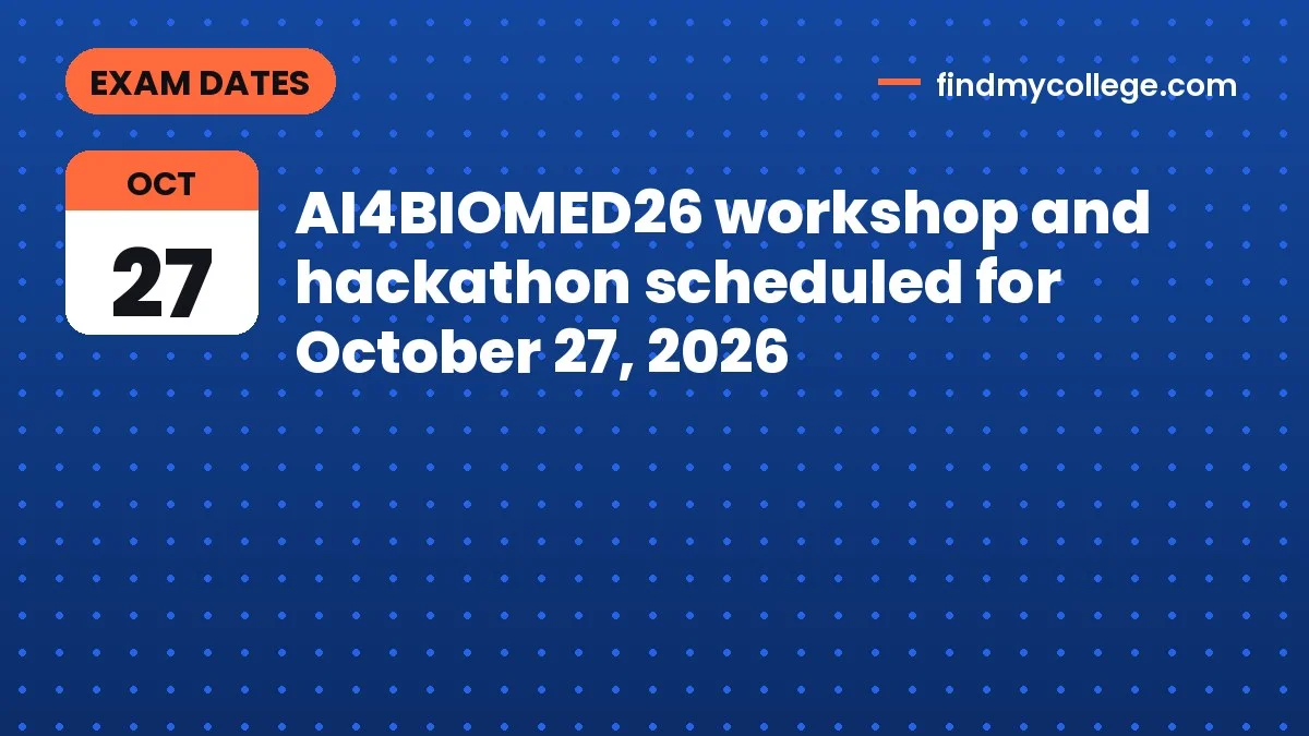 AI4BIOMED26 workshop and hackathon scheduled for October 27, 2026