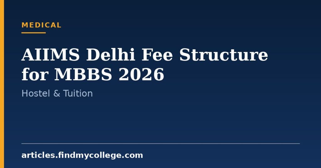 AIIMS Delhi Fee Structure for MBBS 2026: Tuition & Hostel Charges