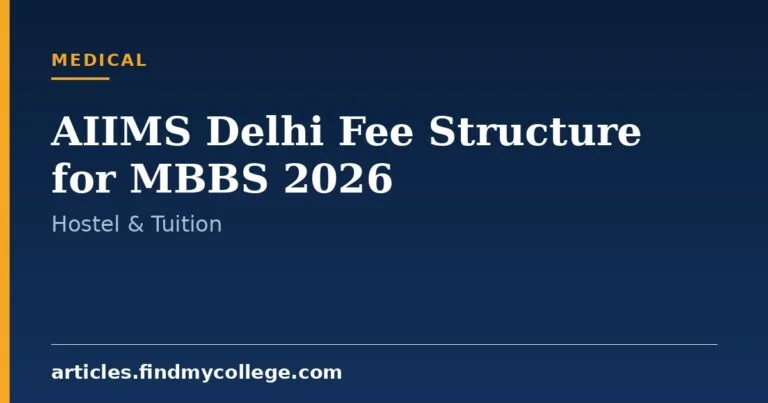 AIIMS Delhi Fee Structure for MBBS 2026: Tuition & Hostel Charges