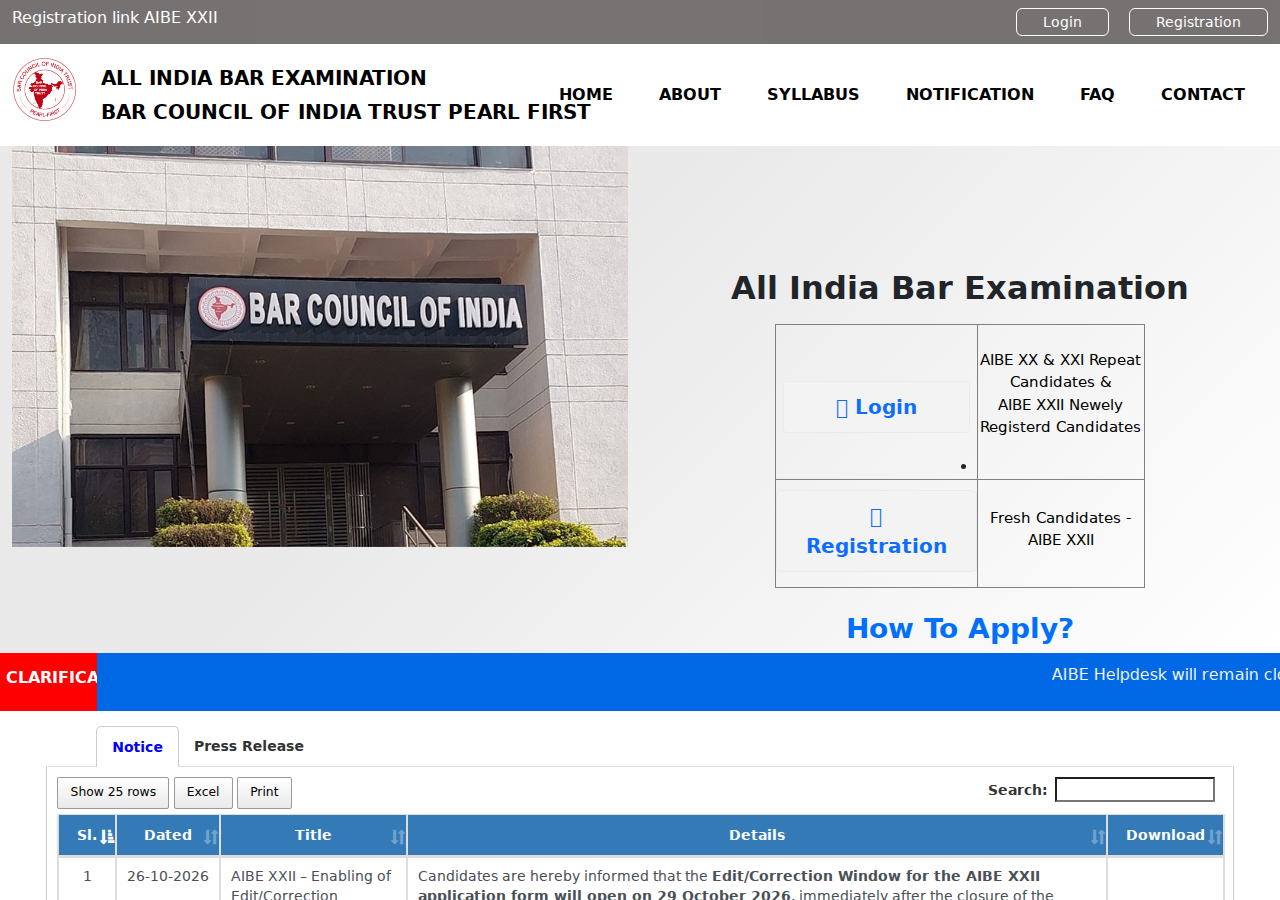 allindiabarexamination.com homepage
