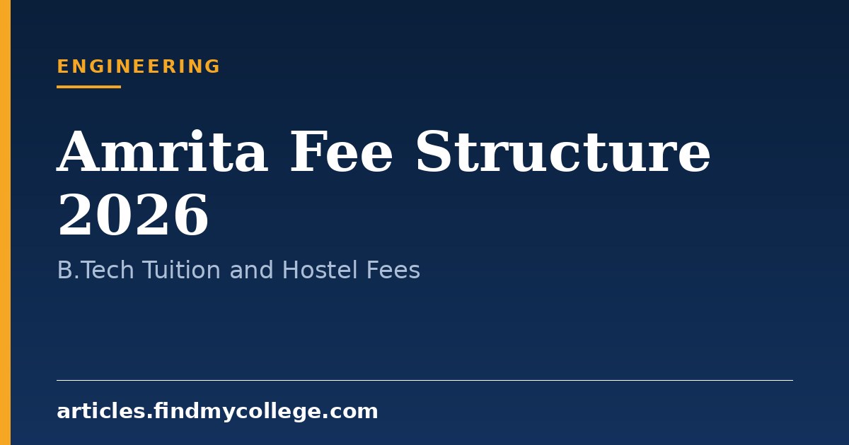 Amrita Fee Structure 2026: Campus Wise Fees and Payment Schedule