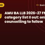 AMU BA LLB 2026-27 FN/NRIs category list II out: online counselling to follow