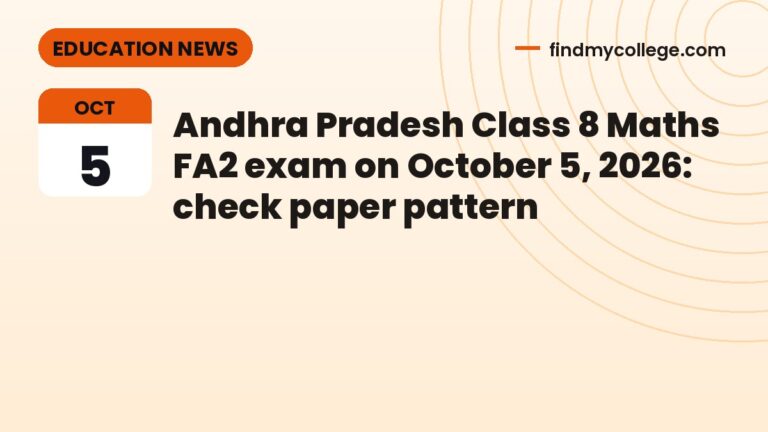 Andhra Pradesh Class 8 Maths FA2 exam on October 5, 2026: check paper pattern