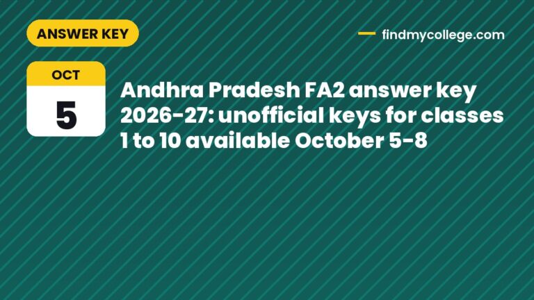 Andhra Pradesh FA2 answer key 2026-27: unofficial keys for classes 1 to 10 available October 5-8