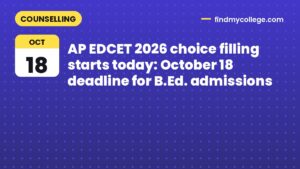 AP EDCET 2026 choice filling starts today: October 18 deadline for B.Ed. admissions